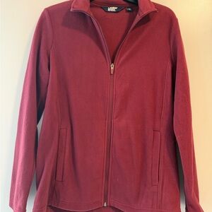 Lands' End Women's Burgundy Fleece Jacket